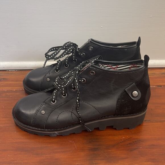 London Underground Joe Blake lugged sole leather lace up ankle boots sz 7.5 - Picture 6 of 10